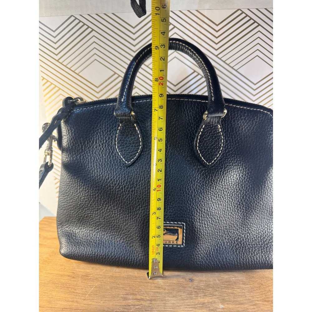 Dooney & Bourke Black Leather Satchel Crossbody Purse Gold Hardware - Picture 4 of 14